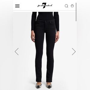 7 For All Mankind Women's Kimmie Straight Black Jeans